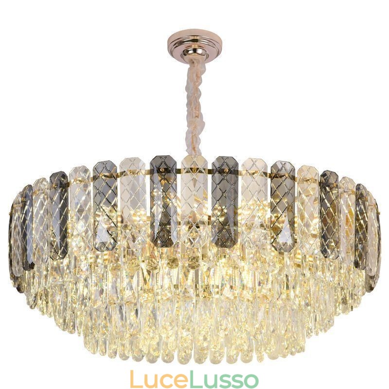 Lampada a sospensione europea in cristallo rotondo da soffitto