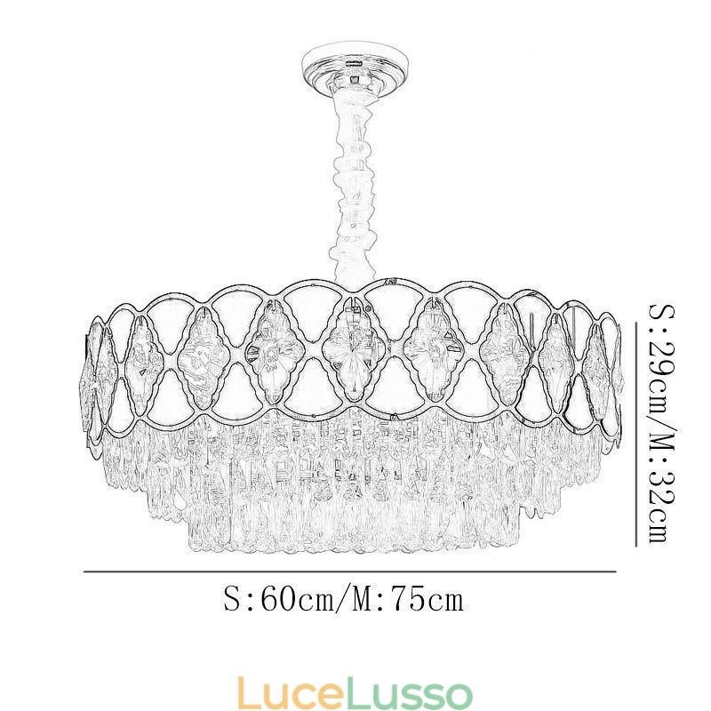 Lampada a sospensione in cristallo Lampada da soffitto moderna in pizzo