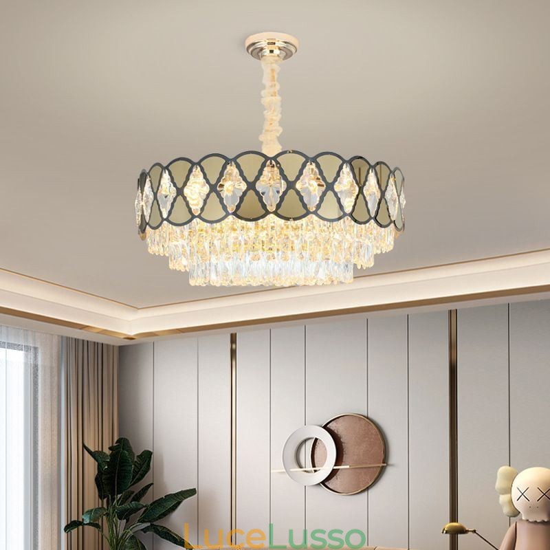 Lampada a sospensione in cristallo Lampada da soffitto moderna in pizzo