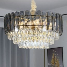 Lampada da soffitto con pendente in cristallo
