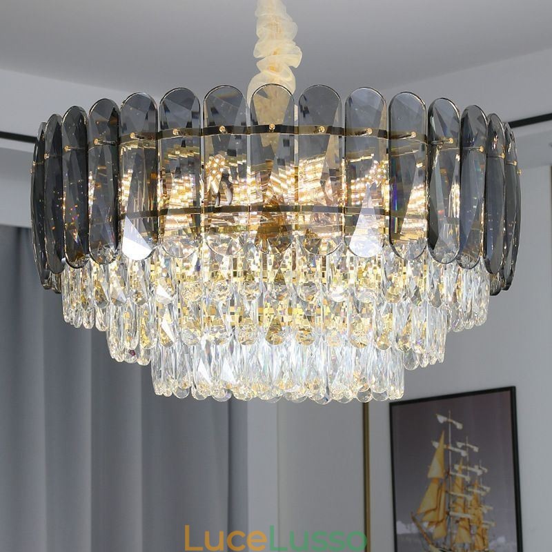 Lampada da soffitto con pendente in cristallo