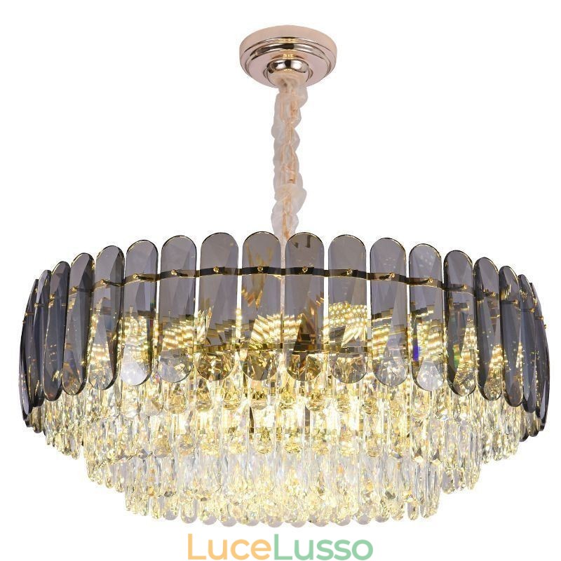 Lampada da soffitto con pendente in cristallo