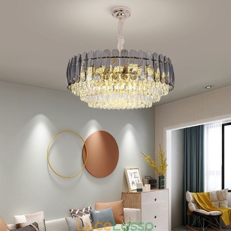 Lampada da soffitto con pendente in cristallo