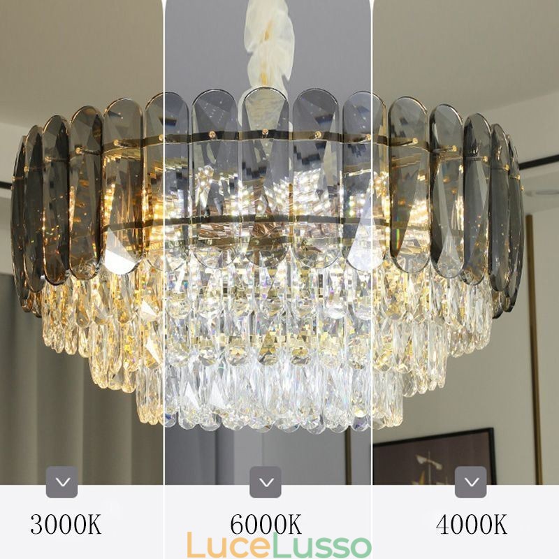 Lampada da soffitto con pendente in cristallo
