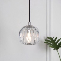 Moderna lampada da soffitto a forma di pallone da calcio in cristallo