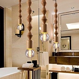 Lampadario in legno di bambù in stile mini classico tradizionale