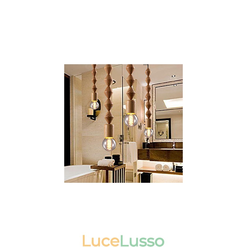 Lampadario in legno di bambù in stile mini classico tradizionale