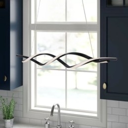 Moderna illuminazione a sospensione a forma di onda nera