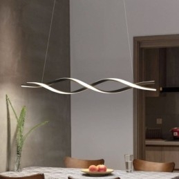 Moderna illuminazione a sospensione a forma di onda nera