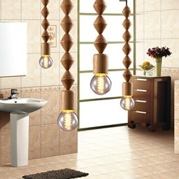 Lampadario in legno di bambù in stile mini classico tradizionale