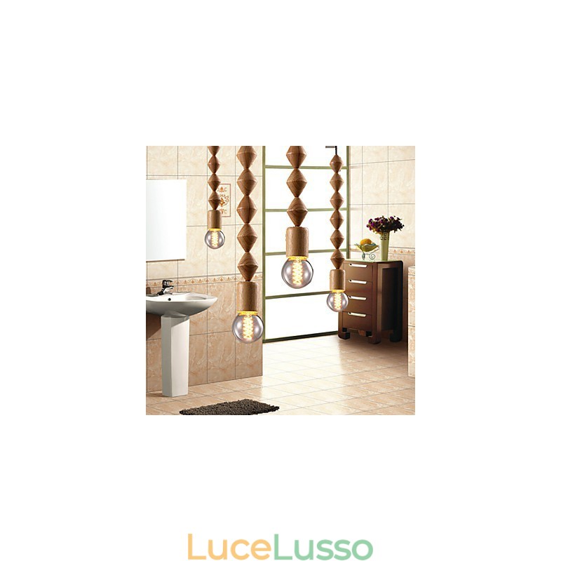 Lampadario in legno di bambù in stile mini classico tradizionale