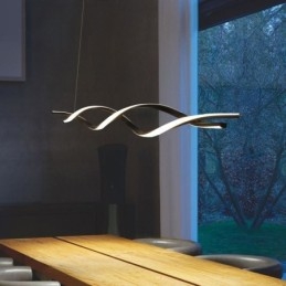 Moderna illuminazione a sospensione a forma di onda nera