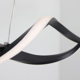 Moderna illuminazione a sospensione a forma di onda nera