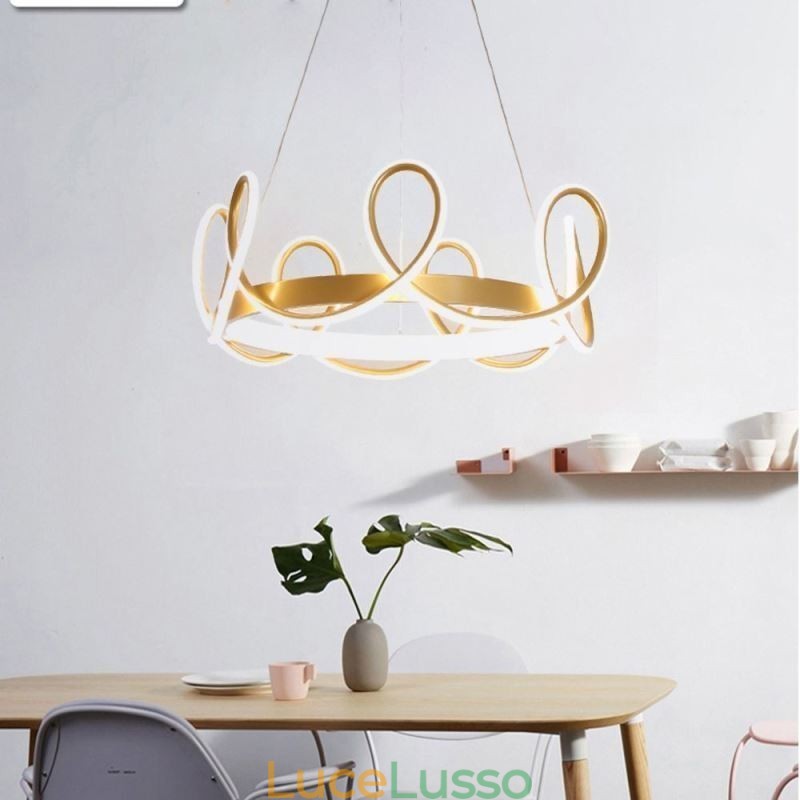 Moderna lampada a sospensione Crown Pendant Light Alluminio 1 luce