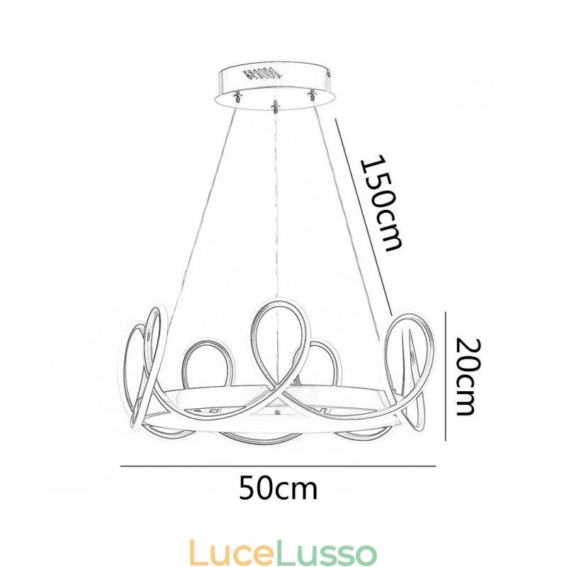 Moderna lampada a sospensione Crown Pendant Light Alluminio 1 luce