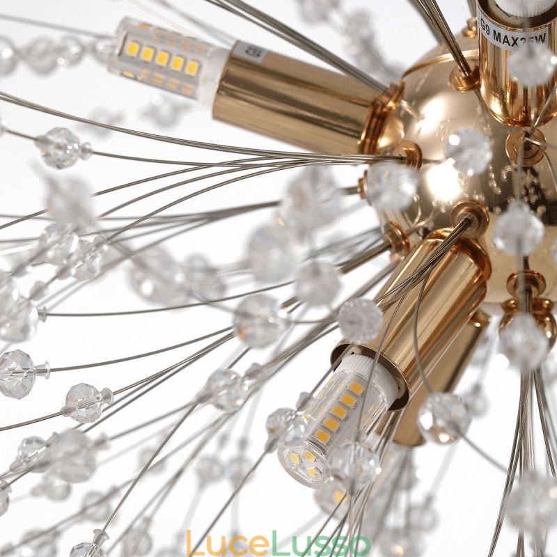 Lampadario a forma di fuoco d'artificio con 8 luci e luce pendente a forma di dente di leone