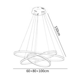 Lampada a sospensione Lampadario moderno Illuminazione 3 anelli Lampada da soffitto