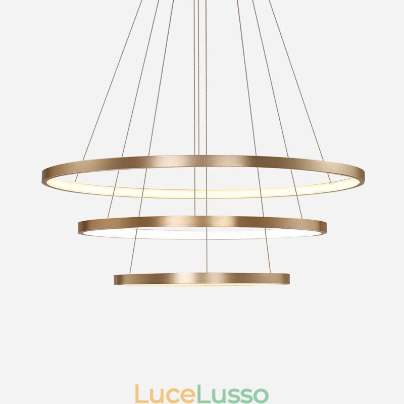 Lampada a sospensione Lampadario moderno Illuminazione 3 anelli Lampada da soffitto