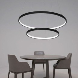 Moderna semplice lampada a sospensione in alluminio a doppio anello lampada a sospensione
