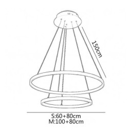 Moderna semplice lampada a sospensione in alluminio a doppio anello lampada a sospensione
