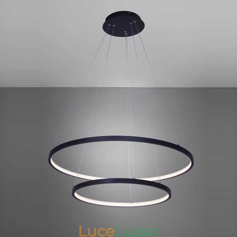 Moderna semplice lampada a sospensione in alluminio a doppio anello lampada a sospensione