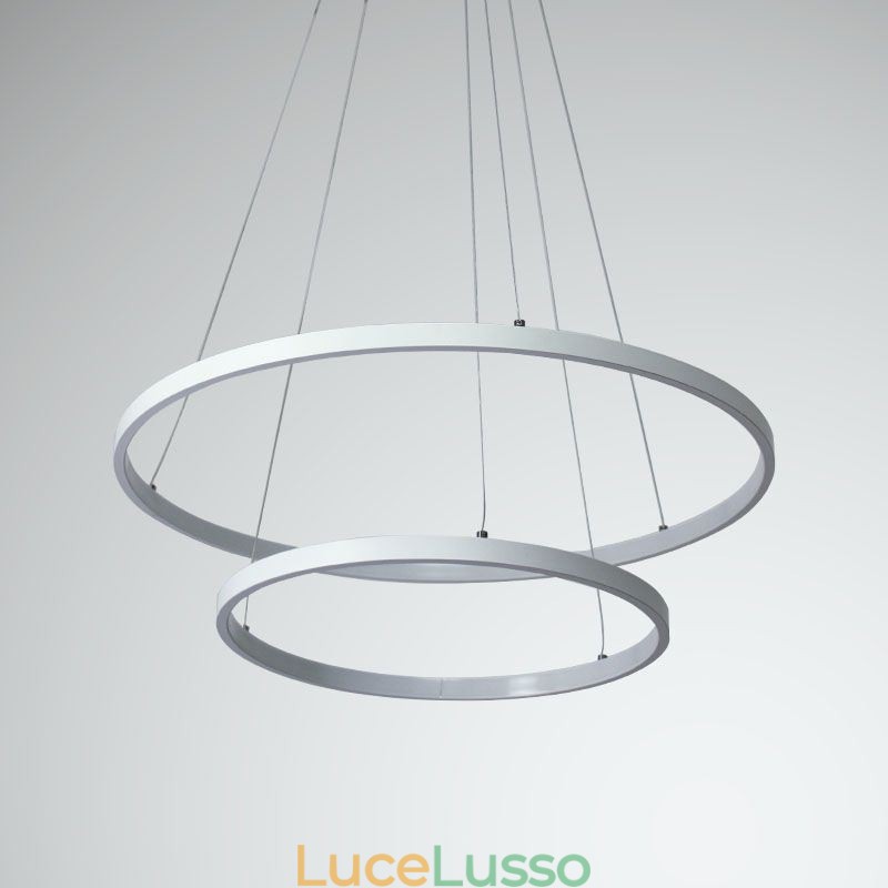 Moderna semplice lampada a sospensione in alluminio a doppio anello lampada a sospensione