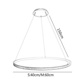Lampada a sospensione in acrilico a forma di cerchio