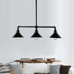 Lampadario a sospensione con tubo dell'acqua vintage industriale retrò a 3 luci, stile rustico country
