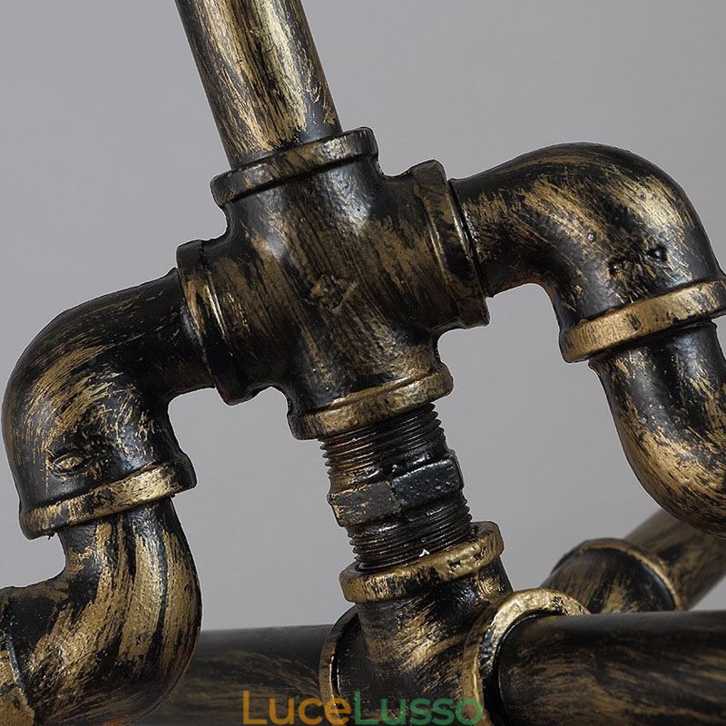 Lampadario a sospensione con tubo dell'acqua vintage industriale retrò a 6 luci, stile rustico country