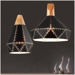 Lampada a sospensione retrò vintage industriale con paralume cavo