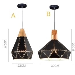 Lampada a sospensione retrò vintage industriale con paralume cavo
