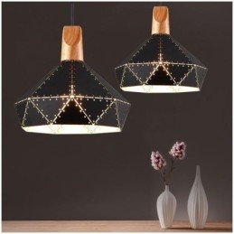 Lampada a sospensione retrò vintage industriale con paralume cavo