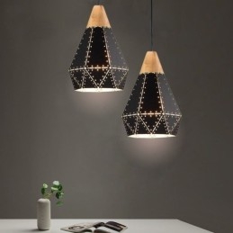 Lampada a sospensione retrò vintage industriale con paralume cavo