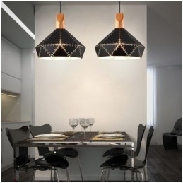 Lampada a sospensione retrò vintage industriale con paralume cavo