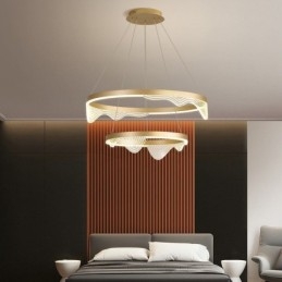 Lampada a sospensione Golden Wave Ripple Lampada da soffitto 2 luci