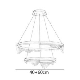 Lampada a sospensione Golden Wave Ripple Lampada da soffitto 2 luci