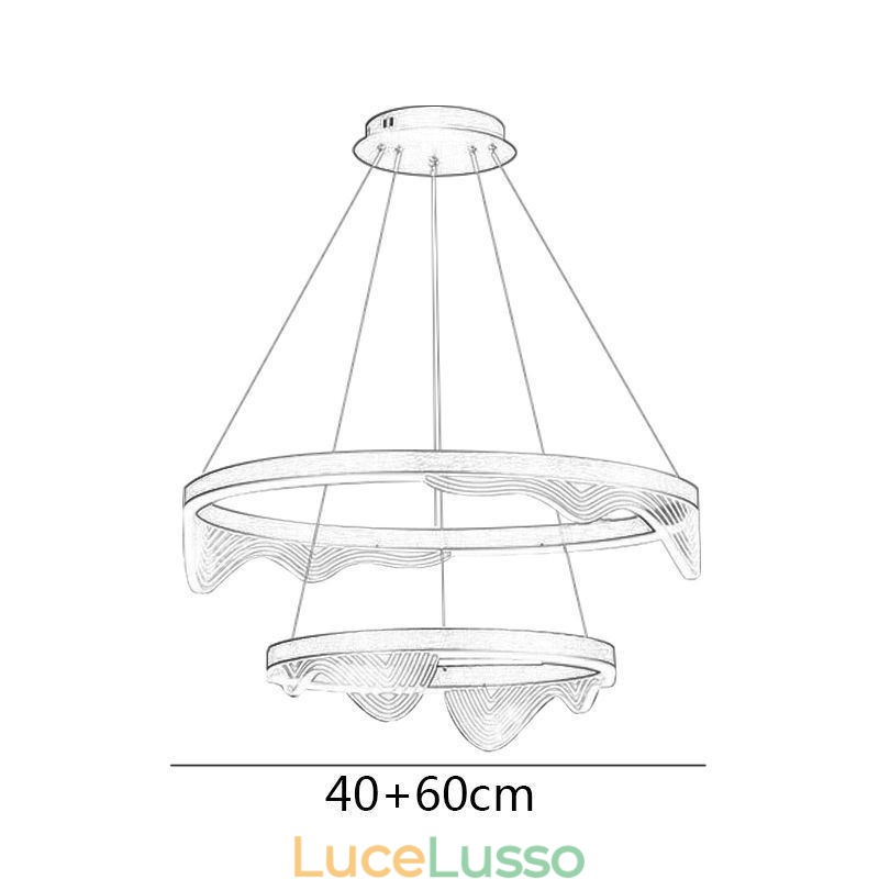 Lampada a sospensione Golden Wave Ripple Lampada da soffitto 2 luci