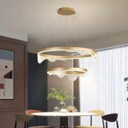 Lampada a sospensione Golden Wave Ripple Lampada da soffitto 2 luci