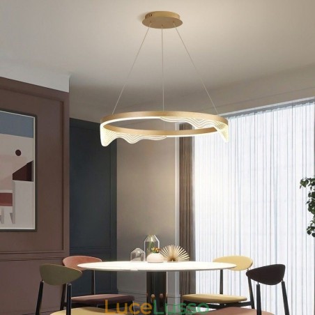 Lampada a sospensione nordica in alluminio Golden Wave Ripple Lampada a sospensione Lampada a sospensione nordica in alluminio Golden Wave Ripple Lampada a sospensione
