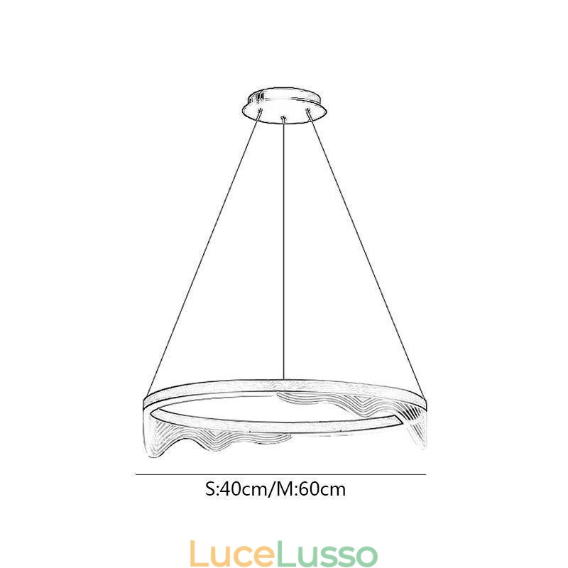 Lampada a sospensione nordica in alluminio Golden Wave Ripple Lampada a sospensione