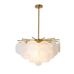 Moderna lampada a sospensione a 6 luci con forma in vetro