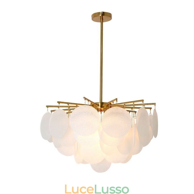 Moderna lampada a sospensione a 6 luci con forma in vetro