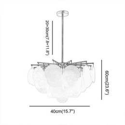 Moderna lampada a sospensione a 6 luci con forma in vetro