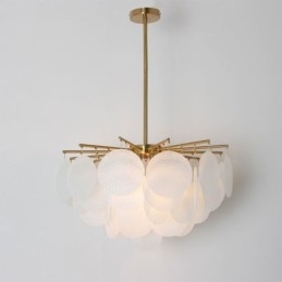 Moderna lampada a sospensione a 6 luci con forma in vetro