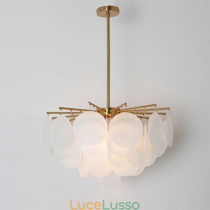 Moderna lampada a sospensione a 6 luci con forma in vetro