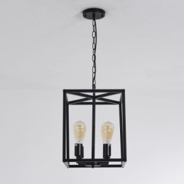 Lampada a sospensione moderna e semplice in gabbia di ferro