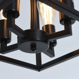 Lampada a sospensione moderna e semplice in gabbia di ferro