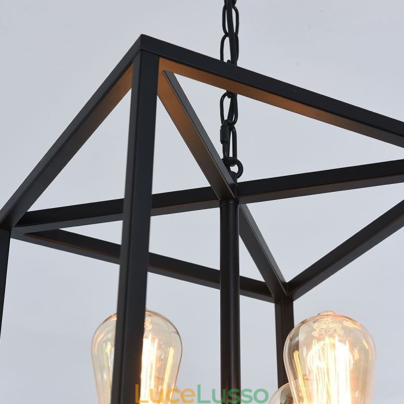 Lampada a sospensione moderna e semplice in gabbia di ferro