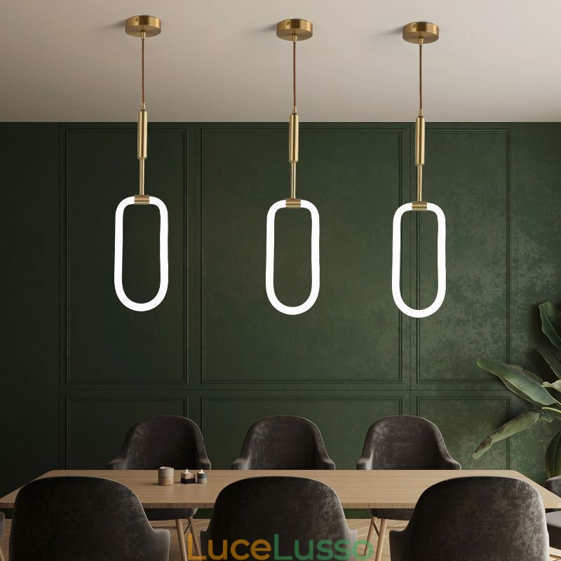 Moderna lampada a sospensione semplice in ottone