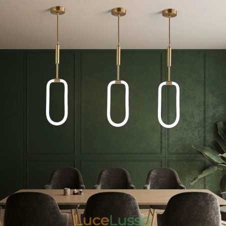 Moderna lampada a sospensione semplice in ottone Moderna lampada a sospensione semplice in ottone